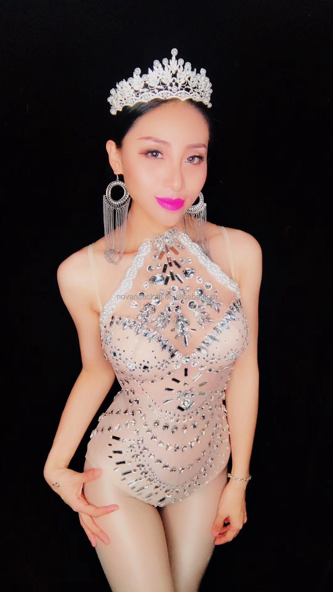 Nocance Y1398 High Quality Glitter Gown Hot Sexy See Though Designer Clothes Plus Size Women Maternity Clothes For Photo Shoot