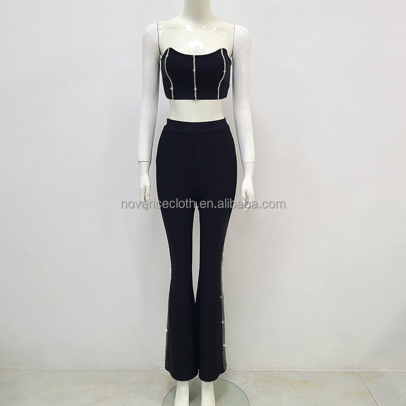 Novance Brand New Dress Plus Size Women Sets Two Piece Fall 2022 Casual Long Sleeve Crop Top 2 Piece Set Women Custom Sport Wear