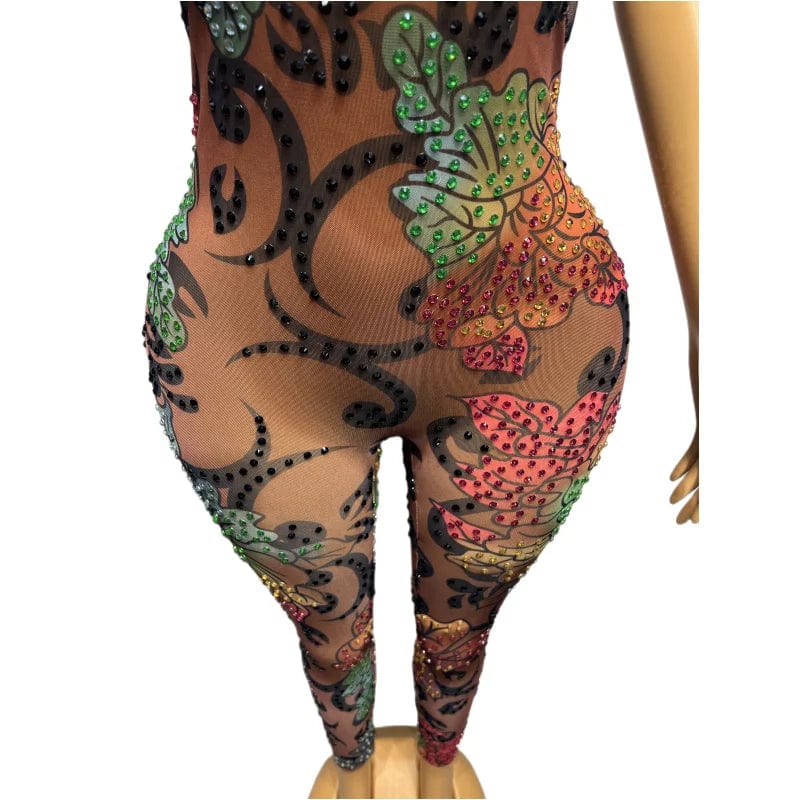 NOVANCE trending products 2023 new arrivals scoop neck shiny diamonds sexy rompers for women plus size jumpsuits for performance