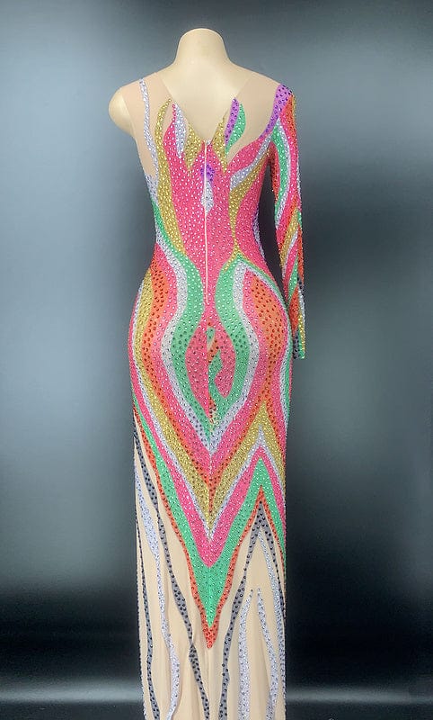 Novance Wholesale Clothing Factories Elegant Gorgeous Colored Sequined Maxi Evening Dresses Ceremony Abito Lungo Elegante Curvy