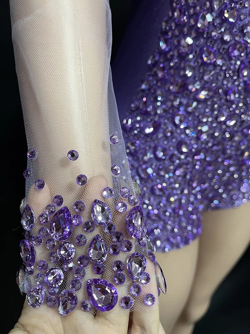 Novance Y2113 club wear bodysuit long sleeves elegant jumpsuits playsuits bodysuits 2023 purple rompers women jumpsuit sexy