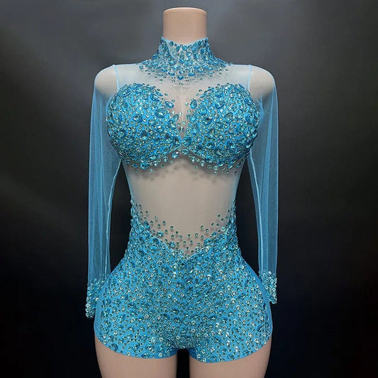 Novance Y2113 Trend Items 2023 Bodysuit For Women Plus Size Rhinestone Romper Jumpsuit Noir Woman Body Slim Bustier Dos Nus