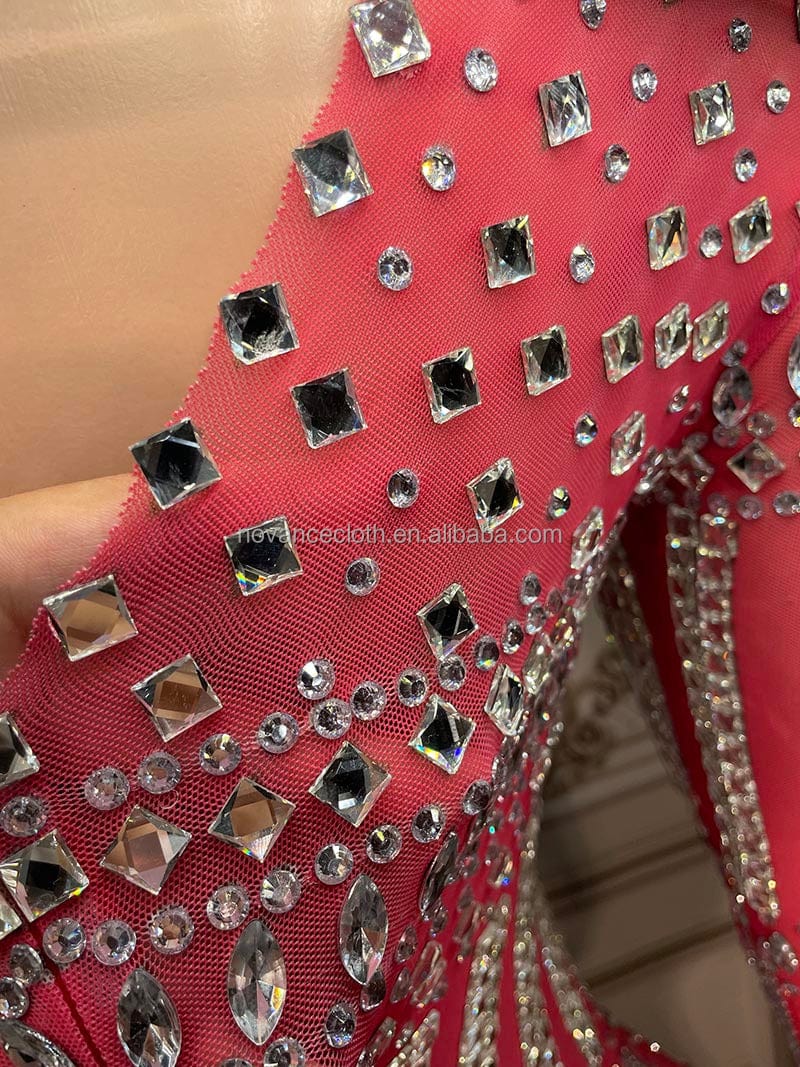 NOVANCE Y2660 new product shiny diamonds pink gowns for women evening dresses see through plus size womens skirts evening party