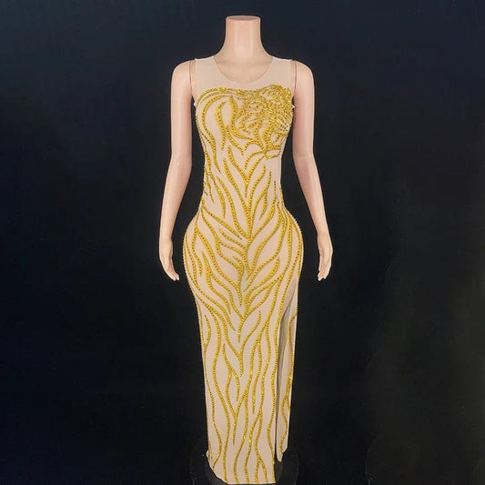 Novance Y2890 Plus Size Womens Evening Gown 2024 Gala Clothes  Sleeve Luxury Evening Dress With Rhinestones For Birthday Party