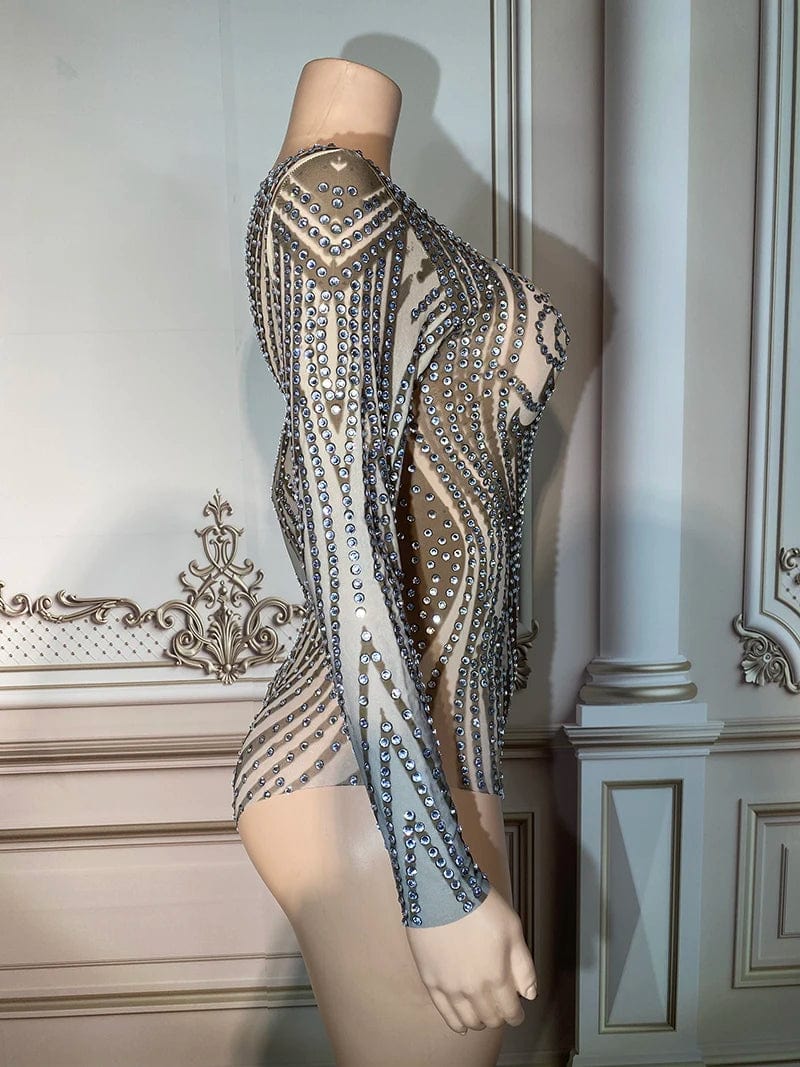 Novance Y2894 Women Wholesale Clothing Jumpsuit Shiny Diamonds Sparkling Bodysuit Female Singer Nightclub Stage Costume