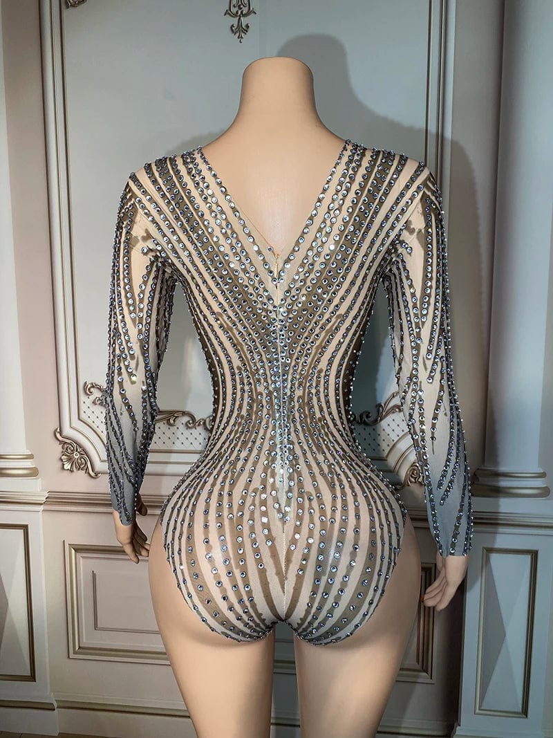 Novance Y2894 Women Wholesale Clothing Jumpsuit Shiny Diamonds Sparkling Bodysuit Female Singer Nightclub Stage Costume