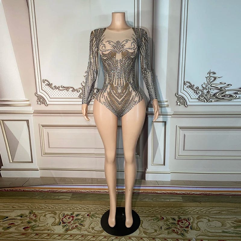 Novance Y2894 Women Wholesale Clothing Jumpsuit Shiny Diamonds Sparkling Bodysuit Female Singer Nightclub Stage Costume