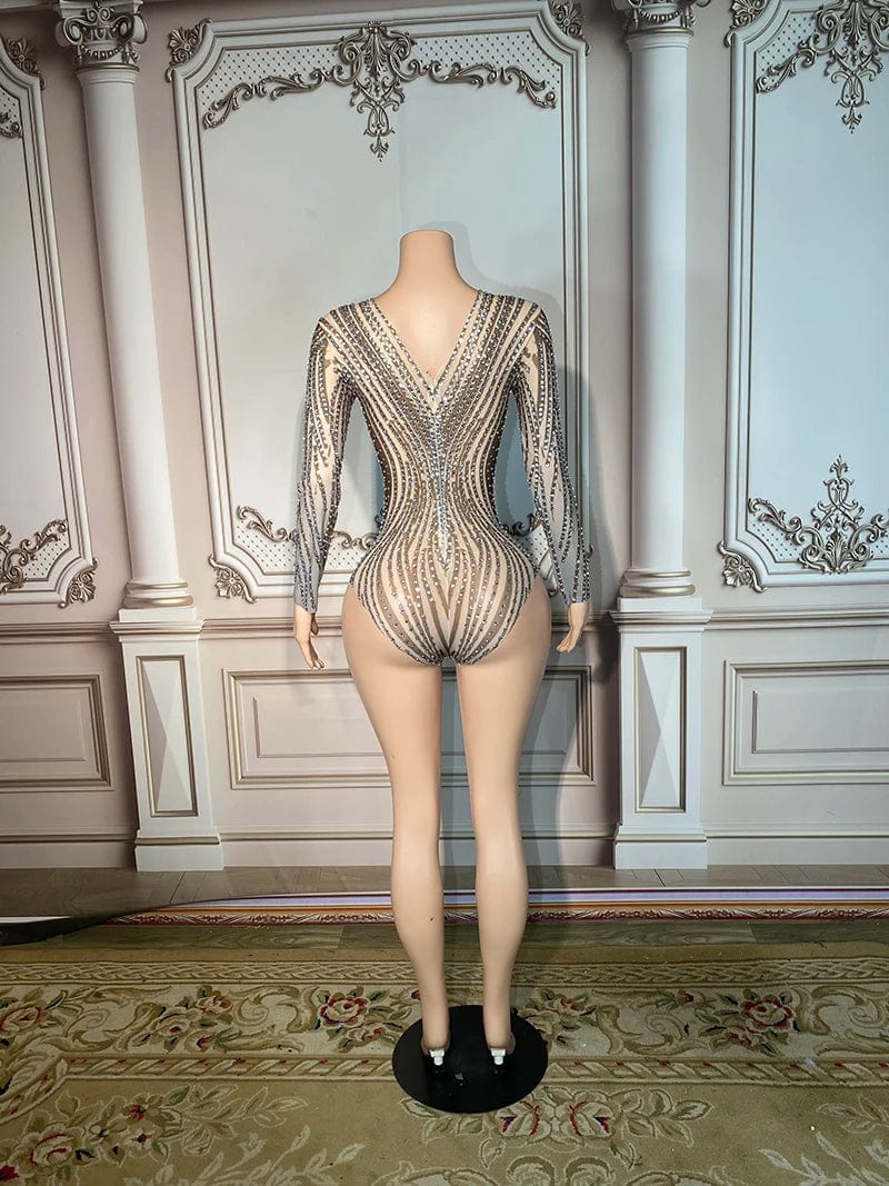 Novance Y2894 Women Wholesale Clothing Jumpsuit Shiny Diamonds Sparkling Bodysuit Female Singer Nightclub Stage Costume