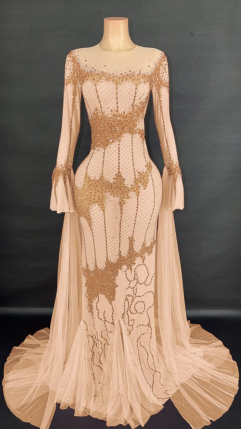 Novance Y2926 2023 Evening Dresses Blingbling Long Sleeves Elegant Evening Gown Dress Sexy Plus Size Wedding Party Women Dress