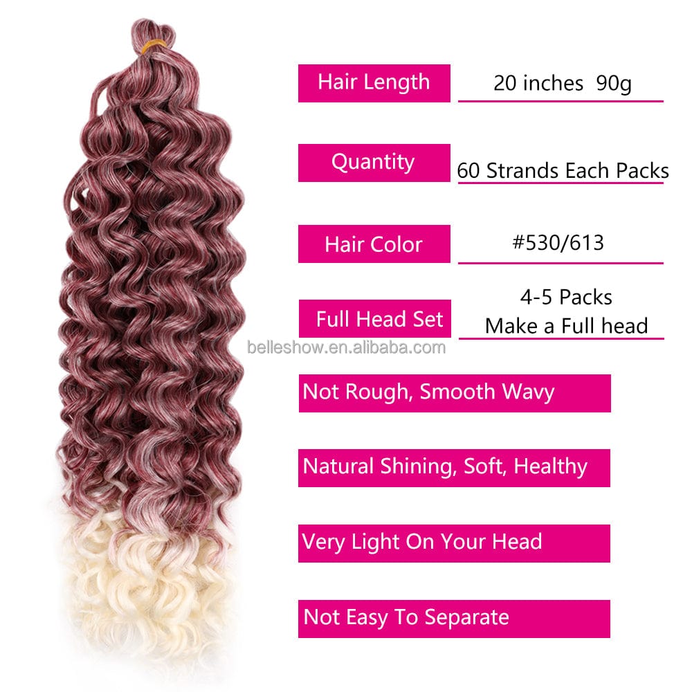 Ocean Wave Braiding Hair Extensions Crochet Braids Synthetic Hair Hawaii Afro Curl Ombre Curly Blonde Water Hawaii Curl Hair