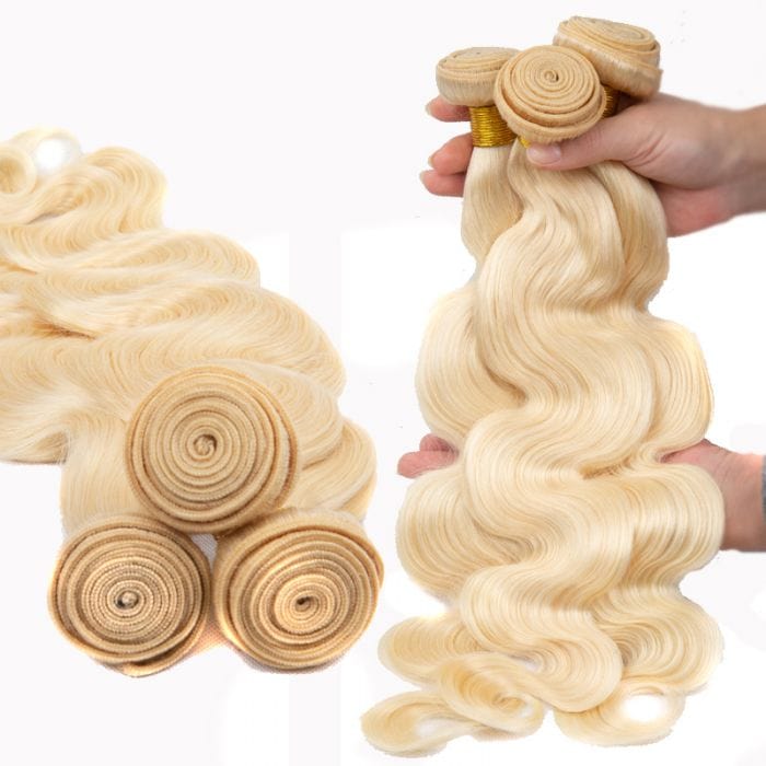 Ocean wigs 13 years factory Body Wave 613 Blonde  Color Virgin Hair Bundles In Stock  blonde human hair weave #613 blonde human hair weave body wave