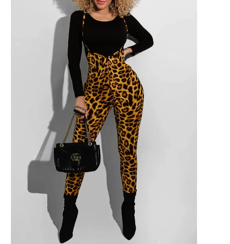 OEM Factory Hot Selling Casual Wear Leopard Print Women Jumpsuit