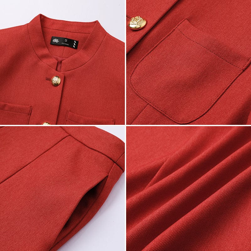 OEM High-Quality 2 Piece Dealers Set Office Ladies Stand Collar Skirt Suit Designs Women Business Suits for work Formal Wear