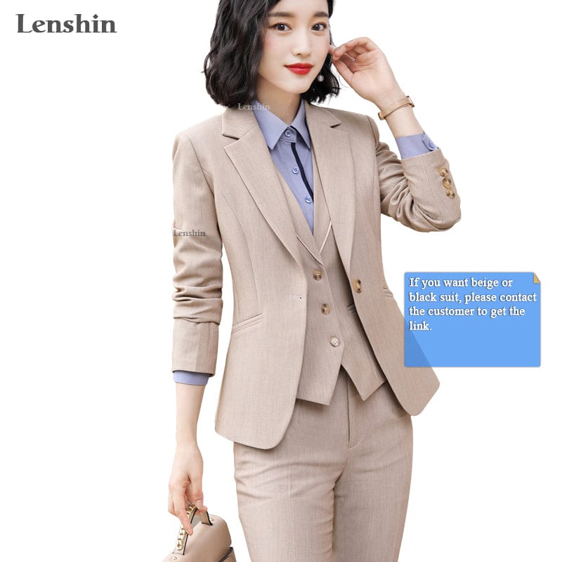 OEM Wholesale Dropship 3 Piece Suit Set Pant Suit Women Office Lady Work Wear Women Formal Suits Blazer Jacket Vest trousers