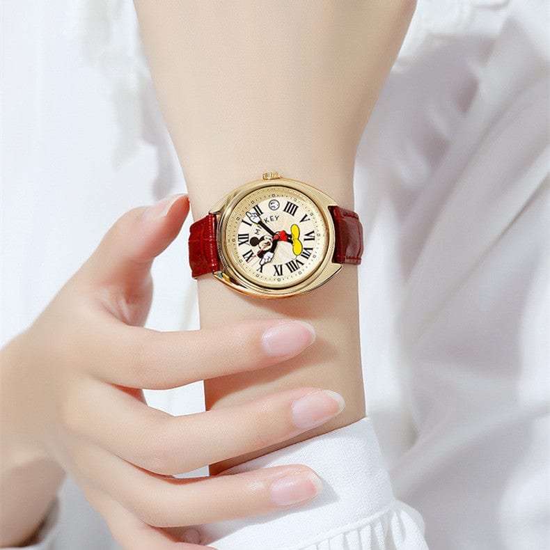 Official Disney license Classic 3D mickey Mouse Cartoon Kids watch original Alloy Ladies Fashion watch