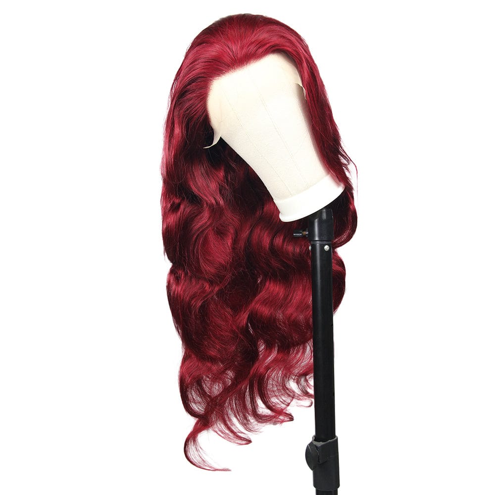 ombre 99j burgundy red color human hair wig dropshipping, brazilian hair wig human hair 360 lace frontal wig