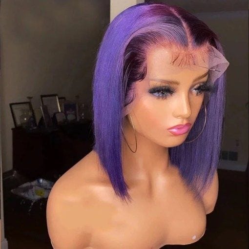 ombre blonde color Bob Lace Wig 100% Virgin Human Hair,Wholesale Peruvian Bob Wig human Hair Lace Front Wigs For Black Women