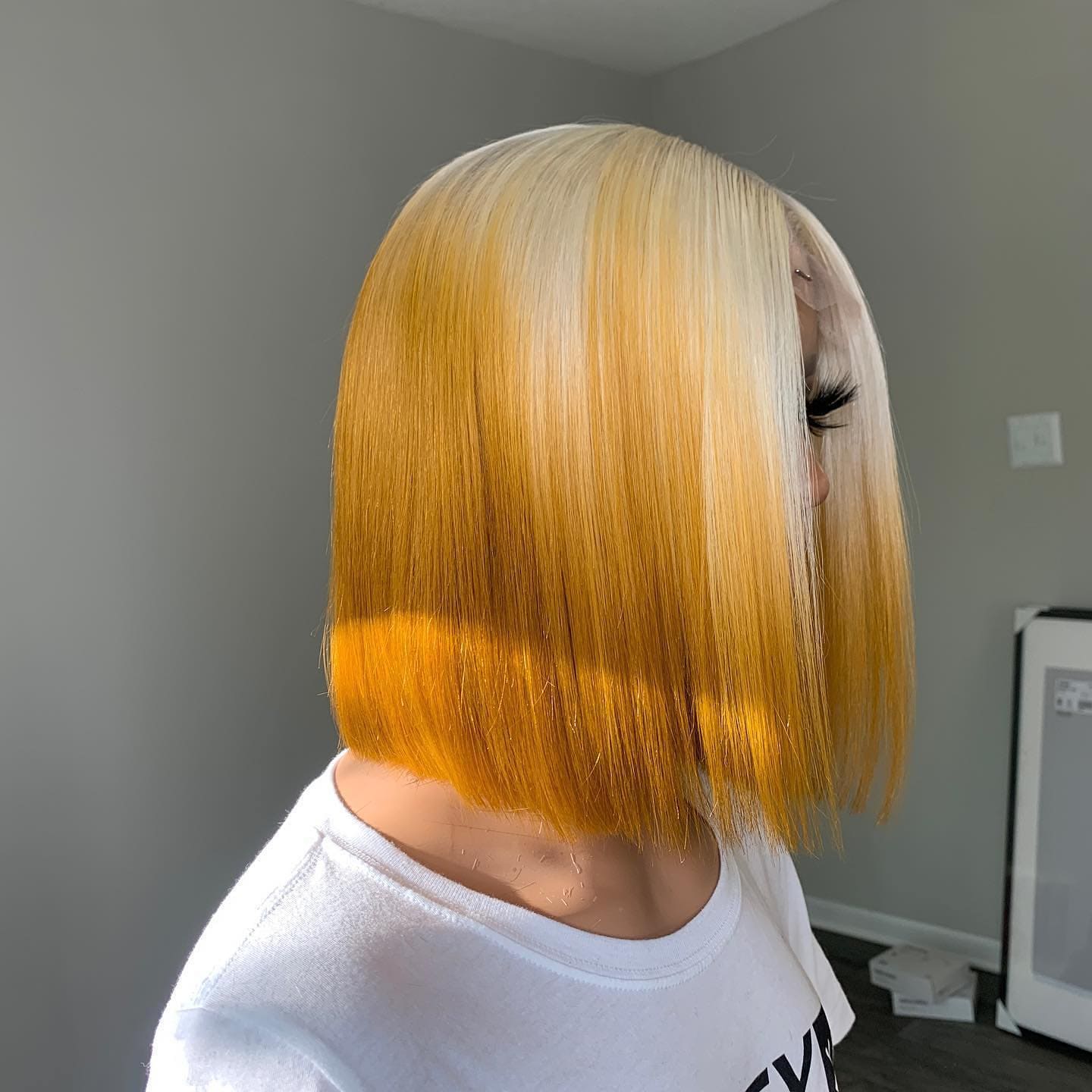 ombre blonde color Bob Lace Wig 100% Virgin Human Hair,Wholesale Peruvian Bob Wig human Hair Lace Front Wigs For Black Women
