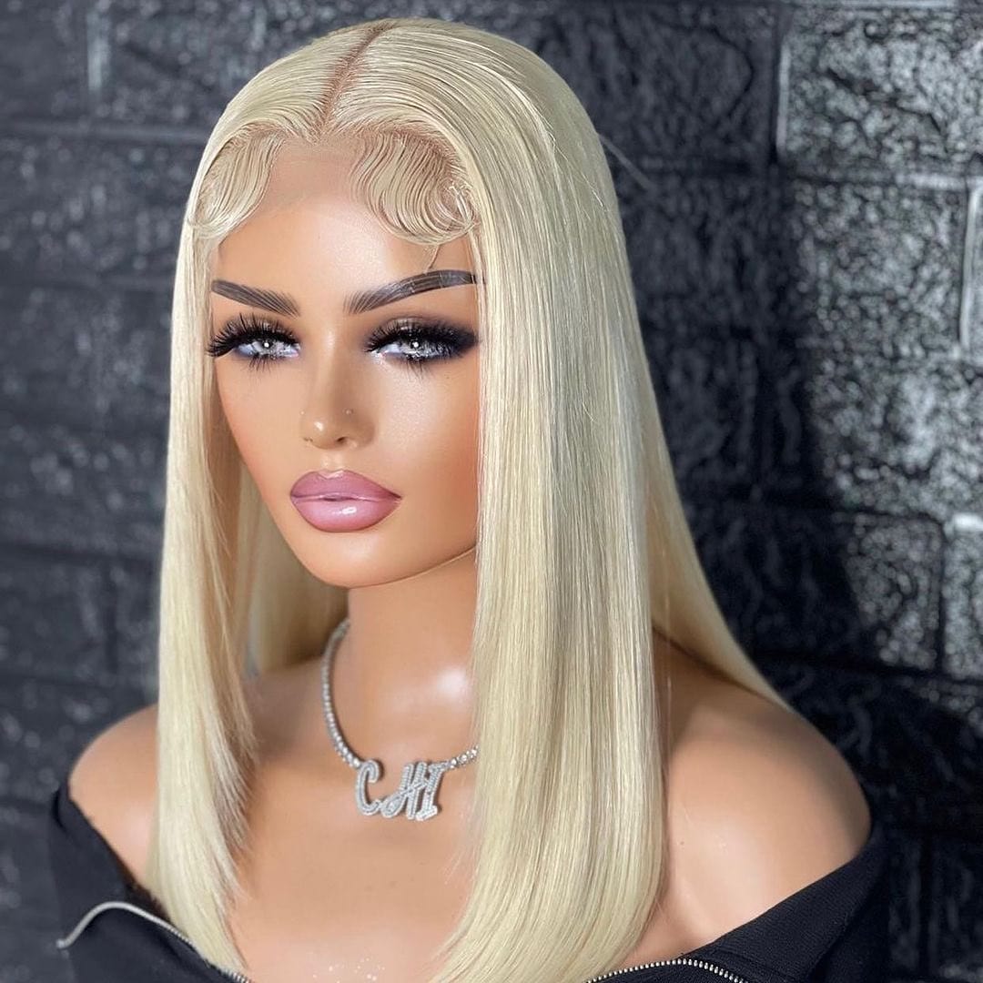 ombre blonde color Bob Lace Wig 100% Virgin Human Hair,Wholesale Peruvian Bob Wig human Hair Lace Front Wigs For Black Women