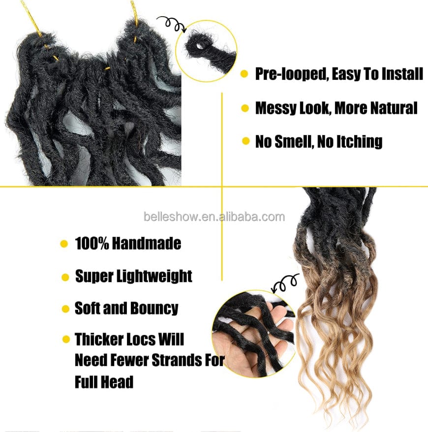 Ombre Brown Synthetic Crochet Braids Hair Passion Twist River Goddess Braiding Hair Extension Queen Faux Locs With Curly Hair