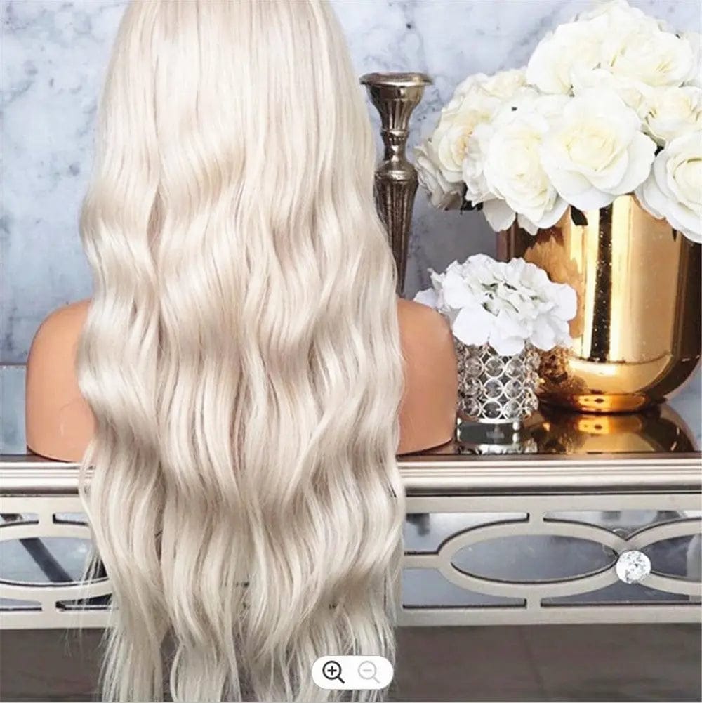 Ombre Lightest Blonde Color Middle Part Body Wave Brazilian Pre-plucked Human Hair Lace Front Wigs
