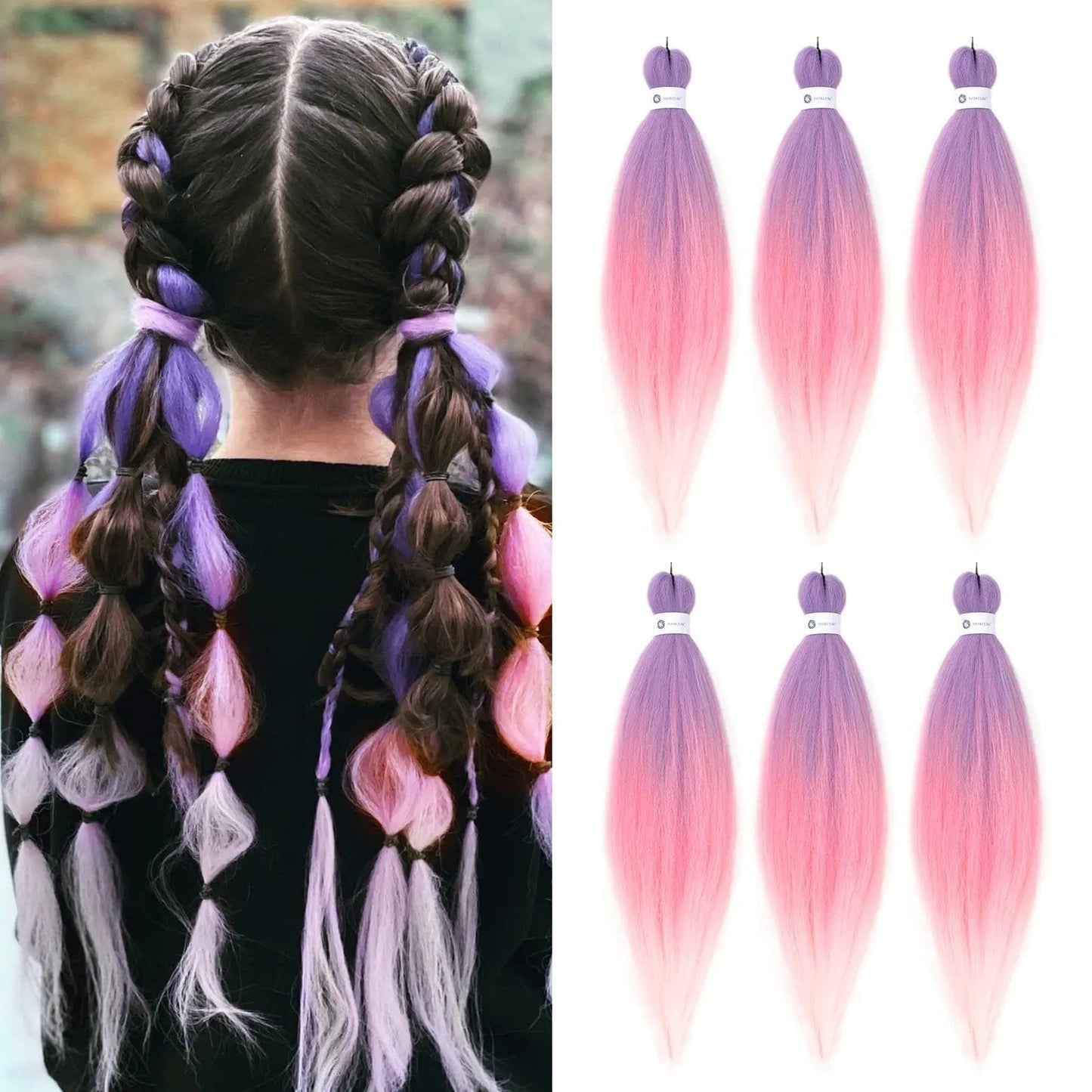 Ombre Purple Extension Hair Wigs Colorful extended braid Synthetic wig Brazilian Jumbo Hair 26 inch hair for braiding