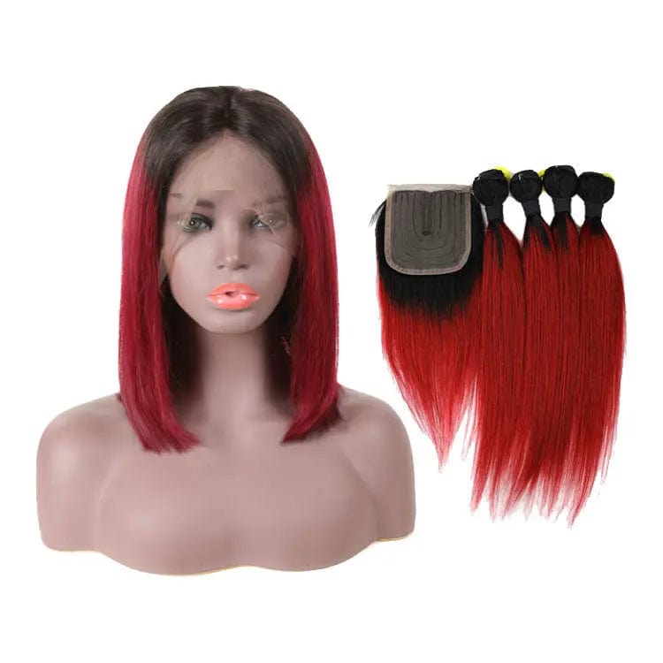 Ombre red brown blond color Hair