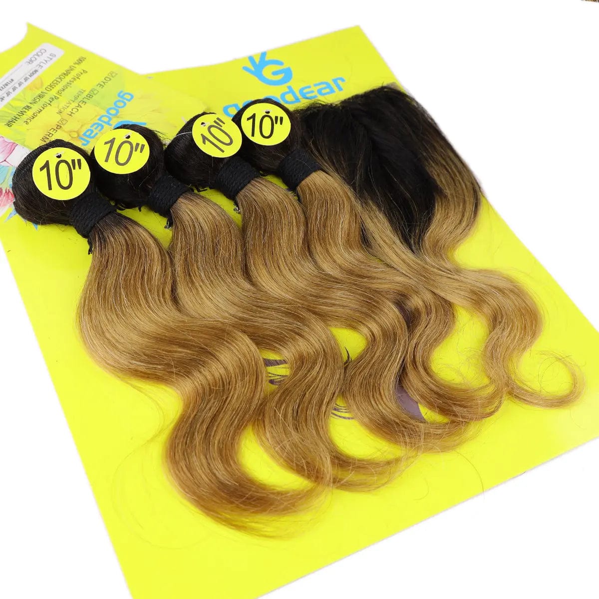 Ombre red brown blond color Hair