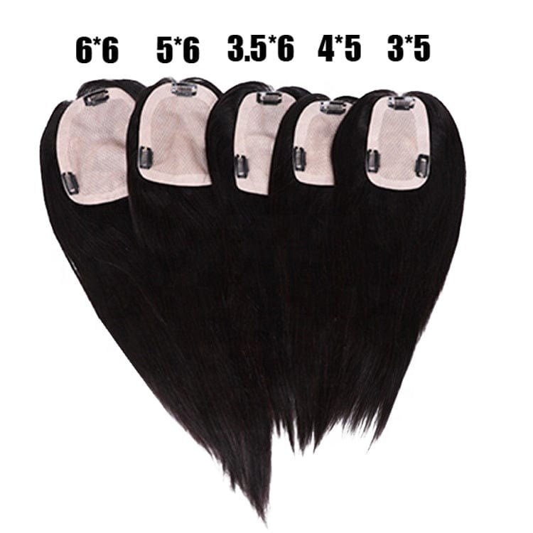 One Pcs Shipping Human Hair Wigs Silk Left Side Toppers European Wig Silk Base