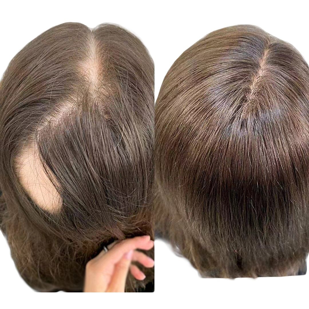 One Pcs Shipping Human Hair Wigs Silk Left Side Toppers European Wig Silk Base