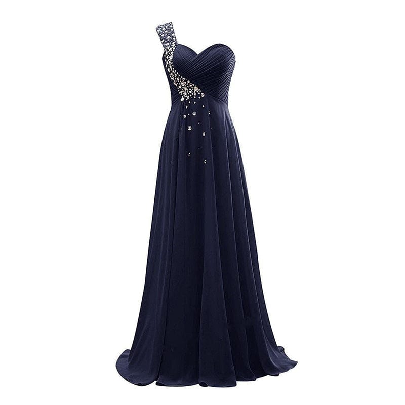 One Shoulder Beaded Long Women's Plus Size Chiffon Dresses Cheap Wholesale cheap price Colorful Bridesmaid Dresses