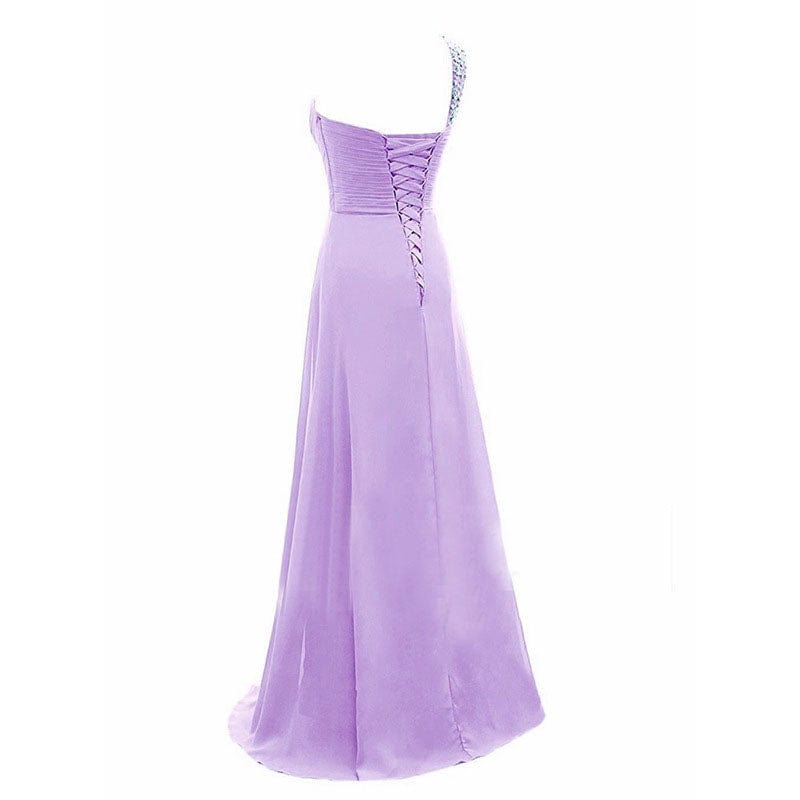 One Shoulder Beaded Long Women's Plus Size Chiffon Dresses Cheap Wholesale cheap price Colorful Bridesmaid Dresses