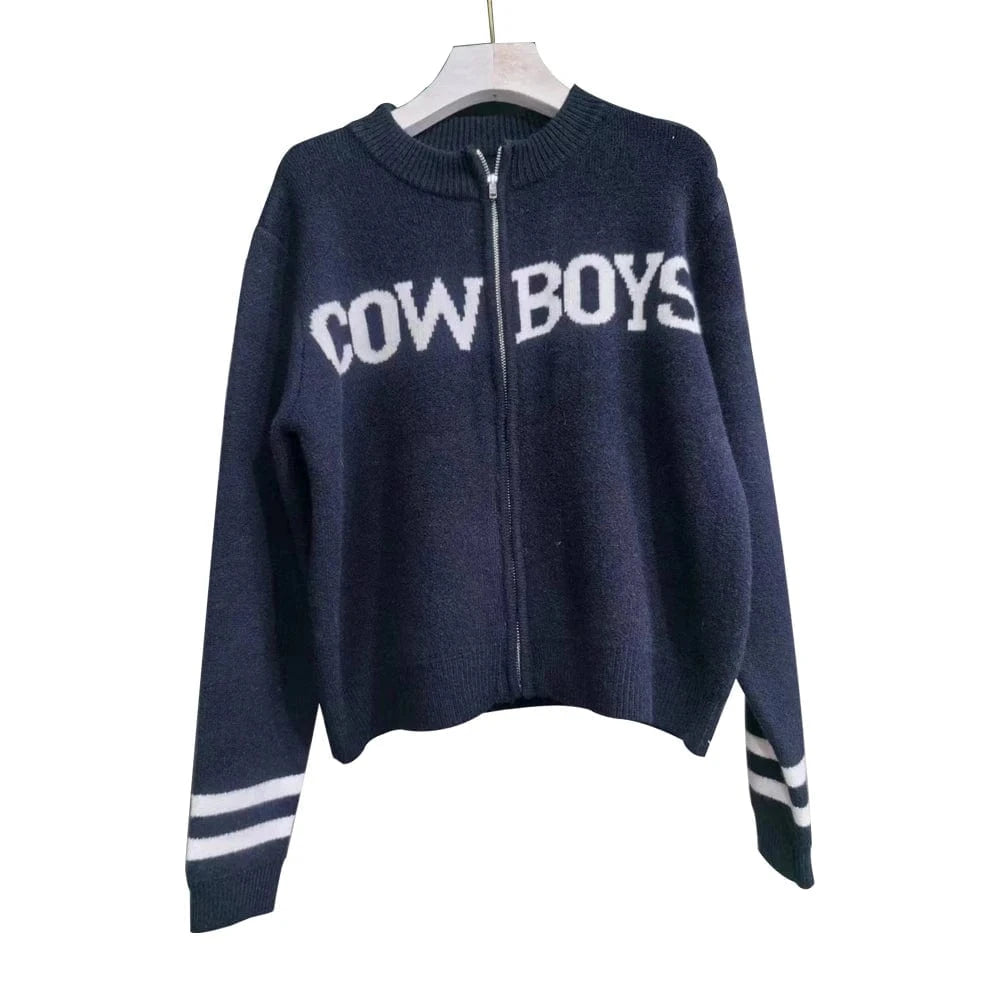 one size / 1 custom Nfl cowboys Knit jacket  plus size women knit sweater women zipper sweaters