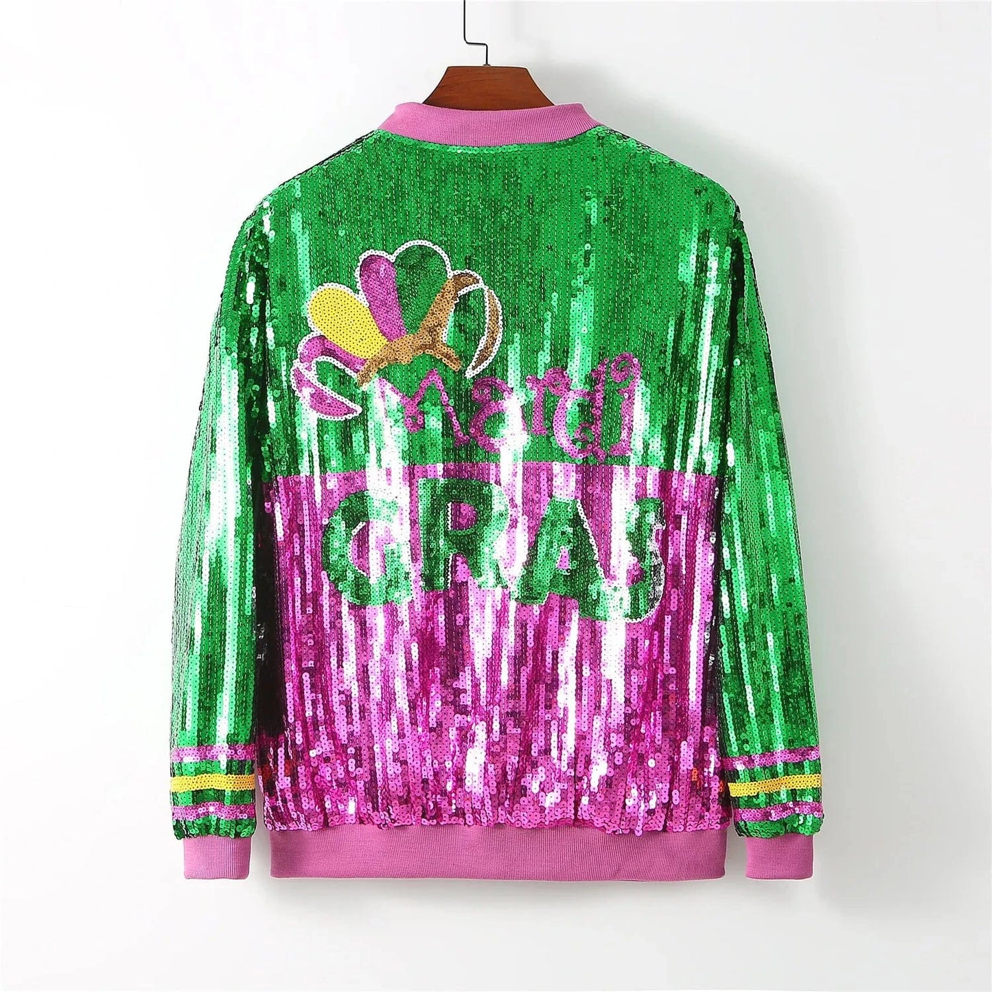 one size / 1 custom plus size stand-up collar short zipper coat sequins girl's mardi gras women sequins jacket