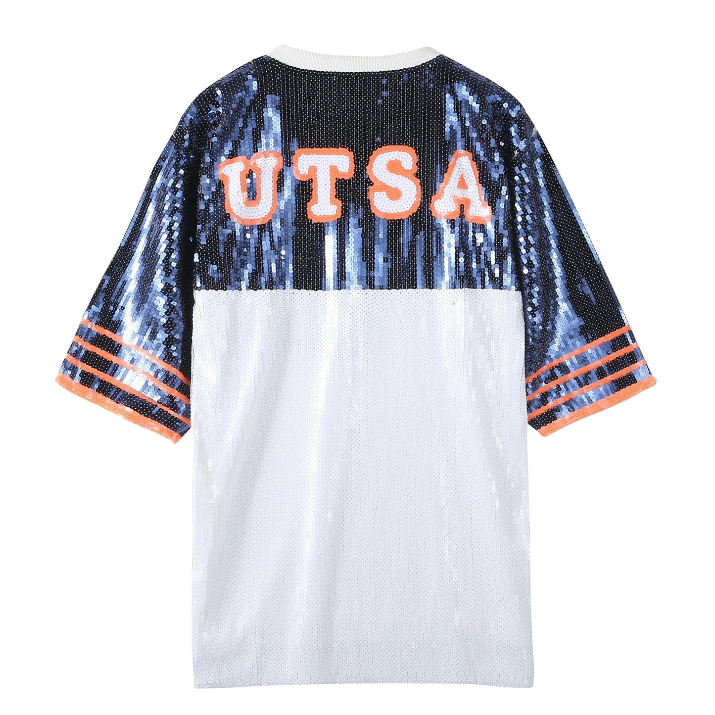 one size / 1 hot sale basketball Style  Party Dresses Sequin UTSA fashion casual dress Women sequins long t shirt dress