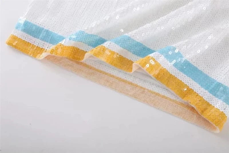 one size / 1 hot sale design southern jaguars Style  Party Dresses Sequin fashion casual dress Women sequins long t shirt dress