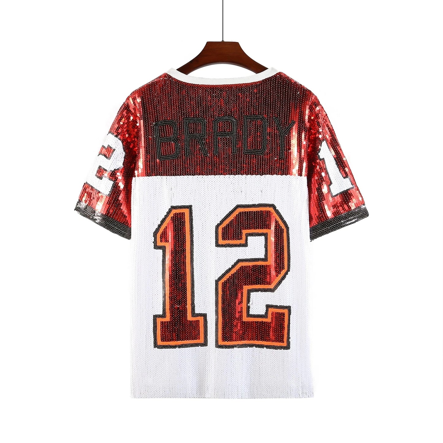 one size / 49ers hot sale Style  Party Dresses NFL buccaneers design fashion casual dress Women sequins t shirt dress