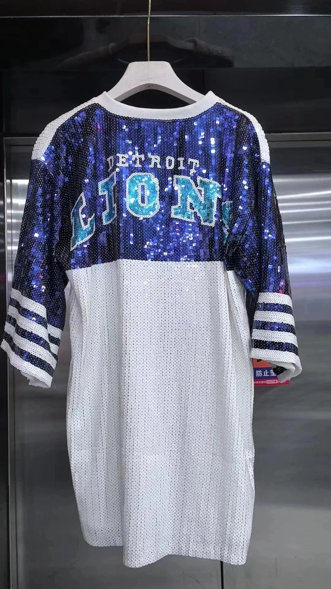 one size / 49ers hot sale Style  Party Dresses NFL lions design fashion casual dress Women sequins t shirt dress