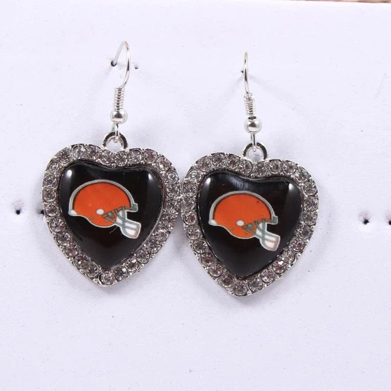 one size / Browns 2022 new football teams series women stainless steel earrings accessories heart statement earrings cute girl hoop earrings