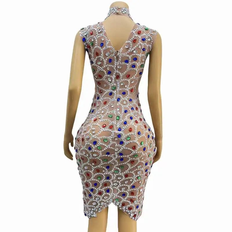 one size / FX230831 Ocstrade Vocal Concert Diamonds Rhinestone Party Dress Night Club Fish Scale Shape Bling Costumes Women Sexy Performance Wear