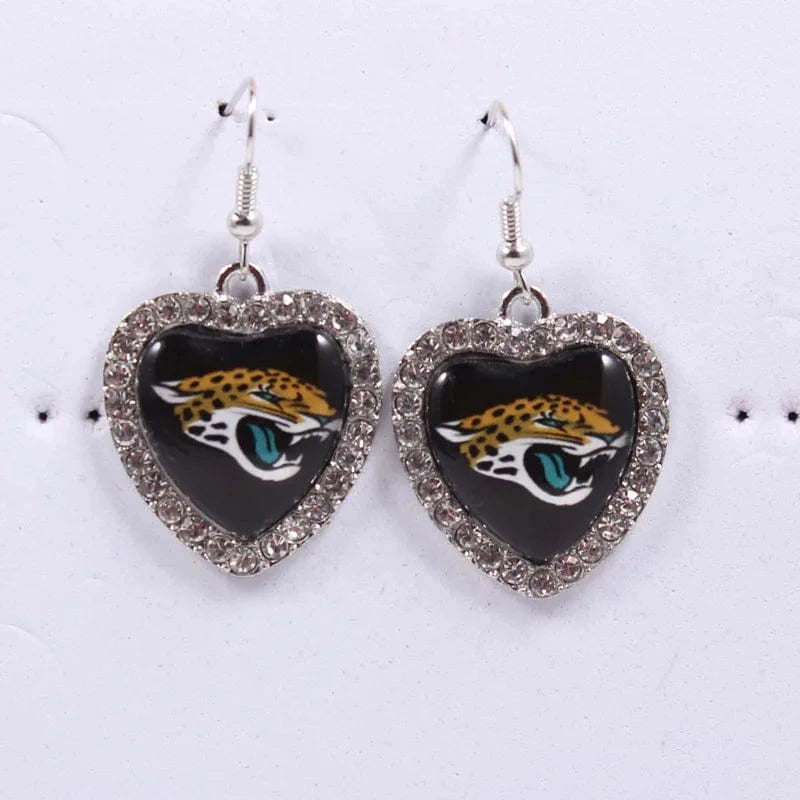one size / jaguars 2022 new football teams series women stainless steel earrings accessories heart statement earrings cute girl hoop earrings