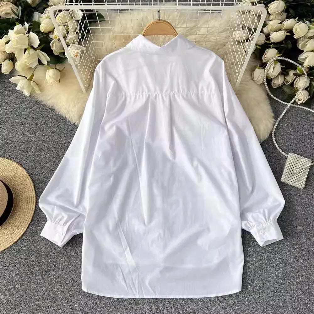 One size New solid color shirts for spring and autumn seasons medium length fashionable long sleeved sun protection shirts