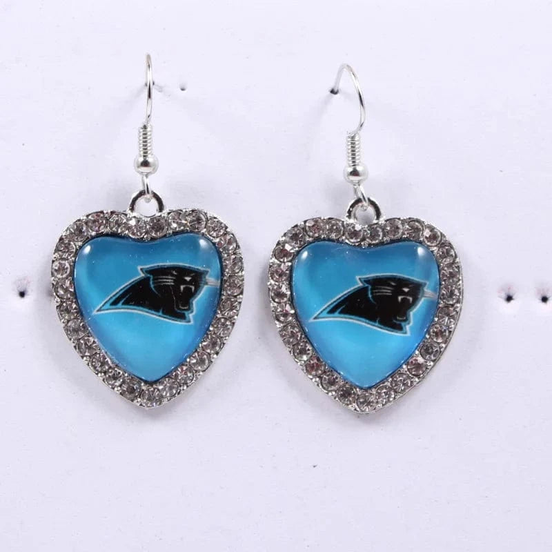 one size / panthers 2022 new football teams series women stainless steel earrings accessories heart statement earrings cute girl hoop earrings