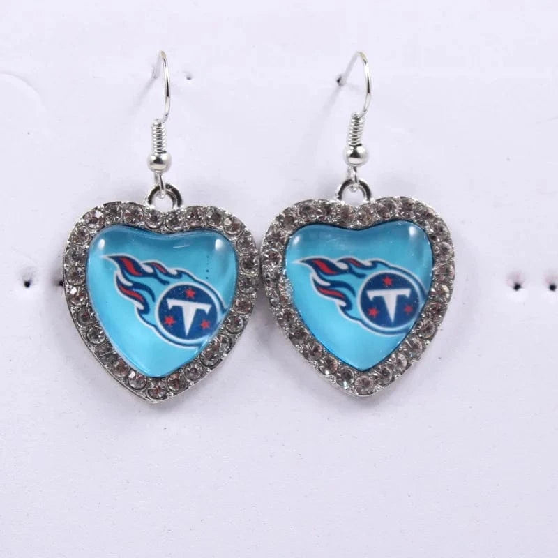 one size / titans 2022 new football teams series women stainless steel earrings accessories heart statement earrings cute girl hoop earrings
