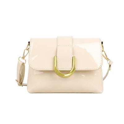 one size / White Fashion Glossy Women PU Mini Shoulder Bags Cross Body Bags Pure Color Handbag For Ladies