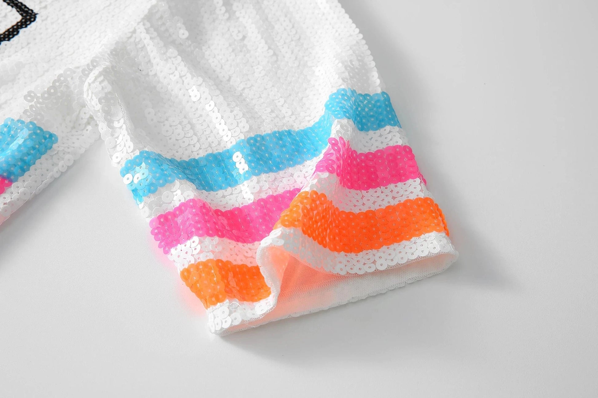 one size / White / knitted hot sale basketball Style Party Dresses Sequin Spurs fashion loose shirts Women sequins long t shirt