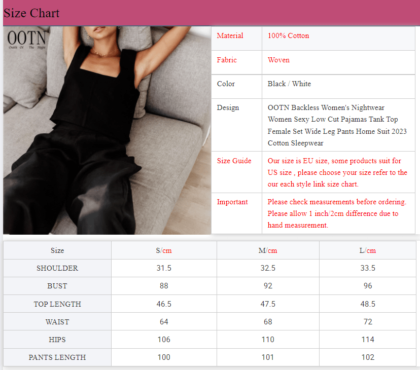 OOTN Backless Women's Women Sexy Low Cut Tank Top Female Set Wide Leg Pants Suit 2023 Cotton