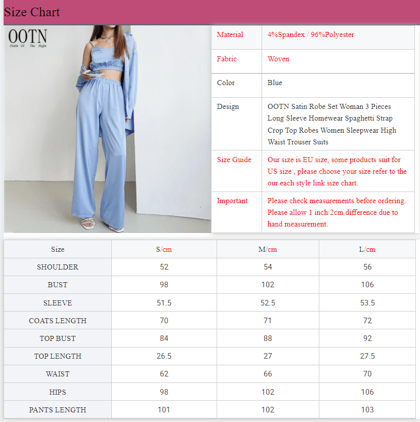 OOTN Satin Robe Set Woman 3 Pieces Long Sleeve Women Set Spaghetti Strap Crop Top Robes Women High Waist Trouser Suits