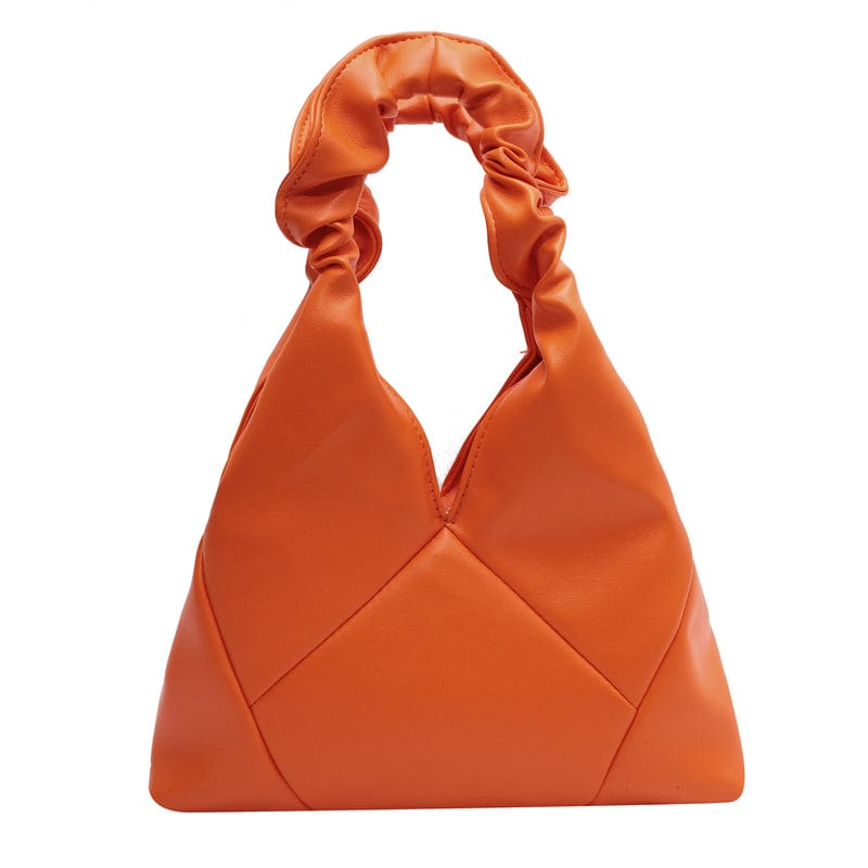 Orange 2022 Trendy Fashion Designer Leather Tote Pleated Handbags Wholesale Crossbody Purses for Women Shoulder Bags