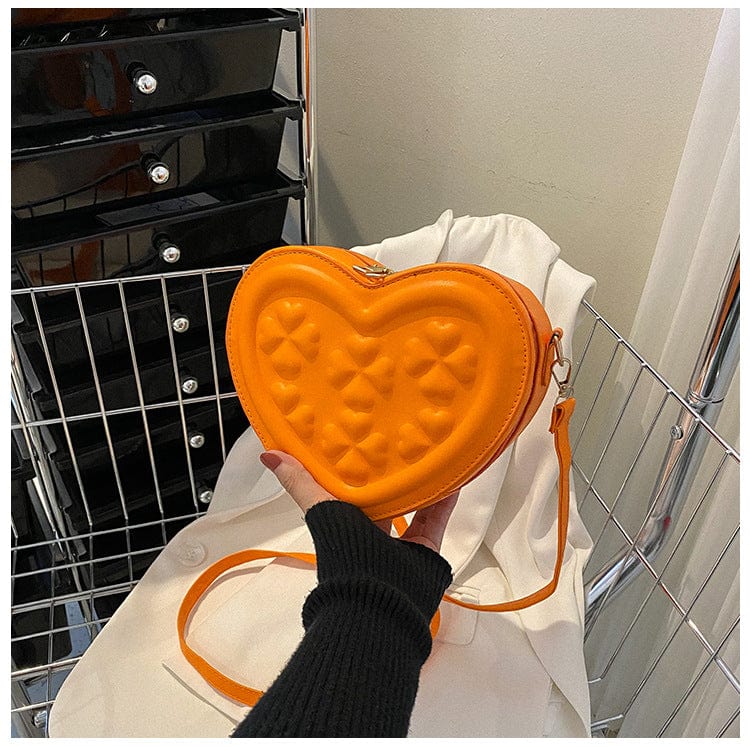 orange Cute bags women handbags ladies custom logo crossbody bag heart purse